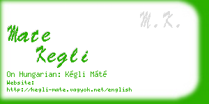 mate kegli business card